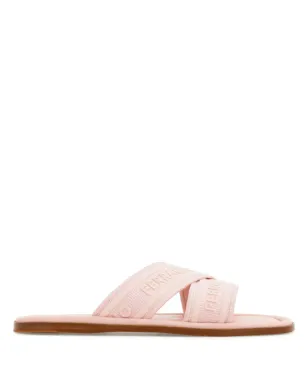Ferragamo ロゴジャカード クロスオーバーストラップ サンダル - ピンク - サムネイル1