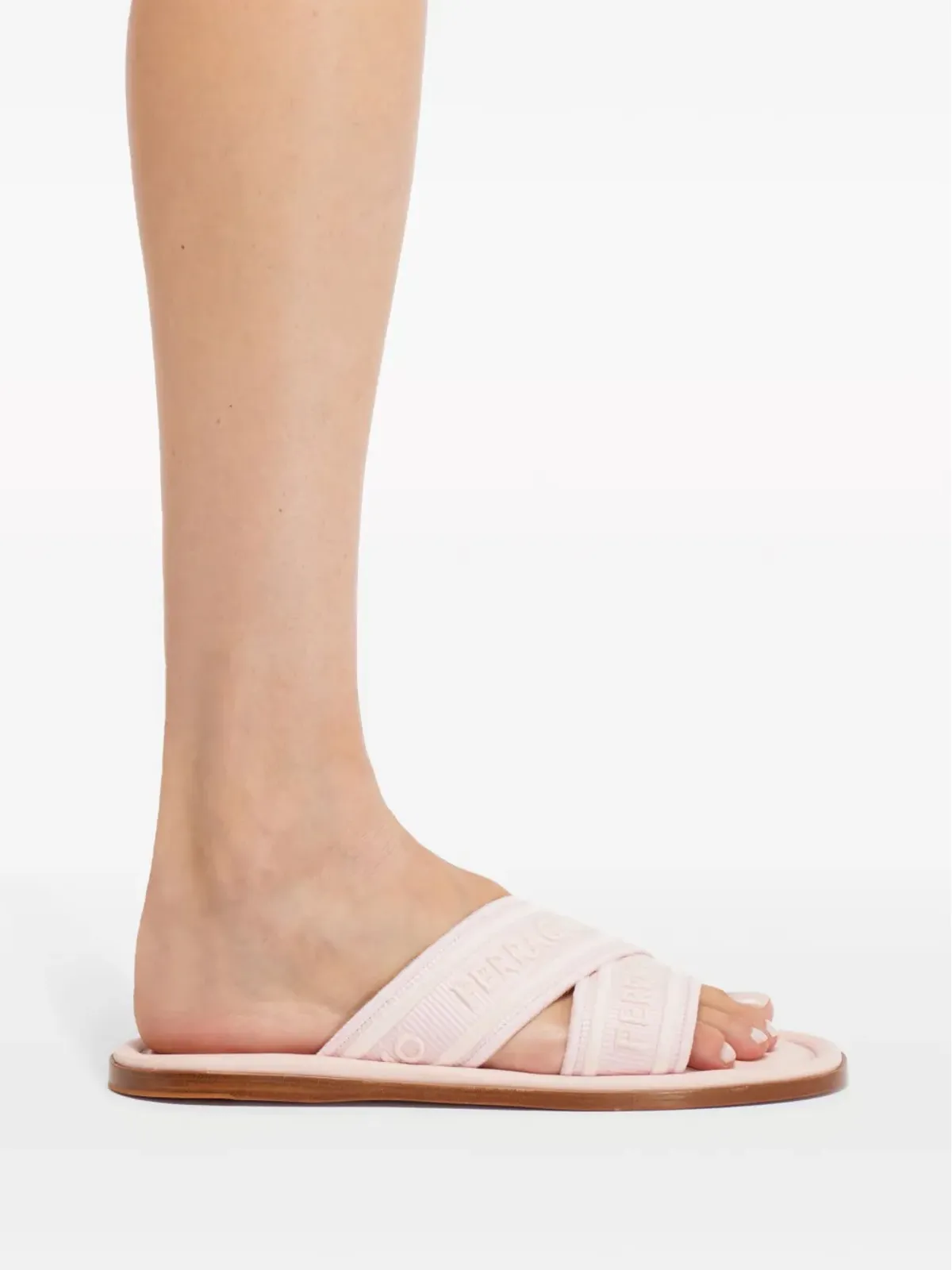 Ferragamo ロゴジャカード クロスオーバーストラップ サンダル - ピンク - 画像5