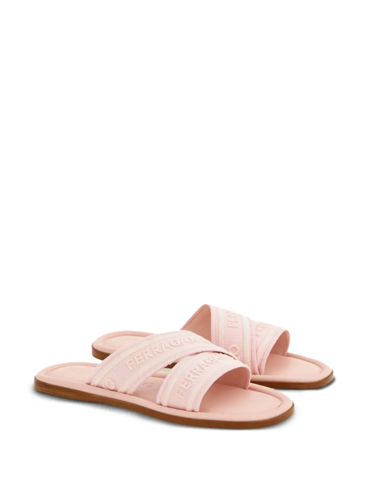 Ferragamo ロゴジャカード クロスオーバーストラップ サンダル - ピンク - 画像2