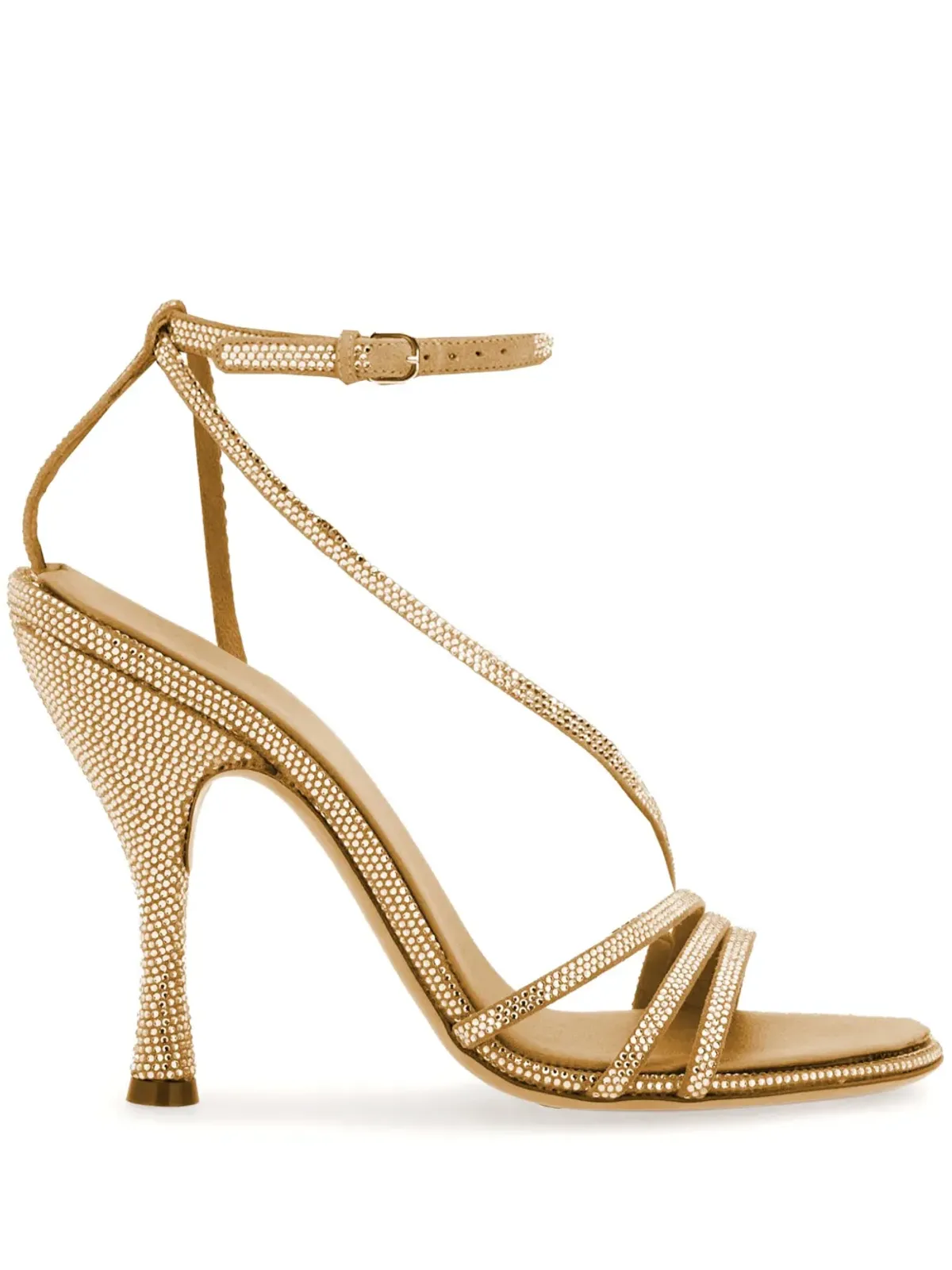 Ferragamo クリスタルエンブリッシュ レザーサンダル - 画像1