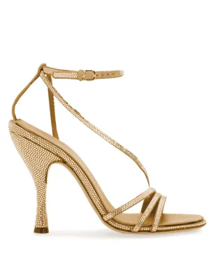 Ferragamo クリスタルエンブリッシュ レザーサンダル - サムネイル1
