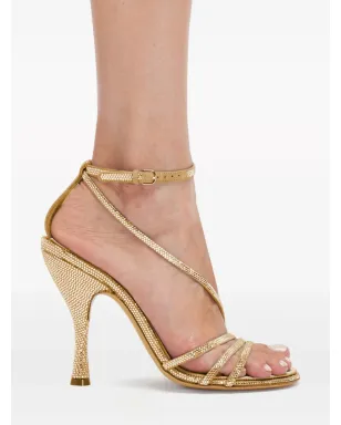 Ferragamo クリスタルエンブリッシュ レザーサンダル - サムネイル5