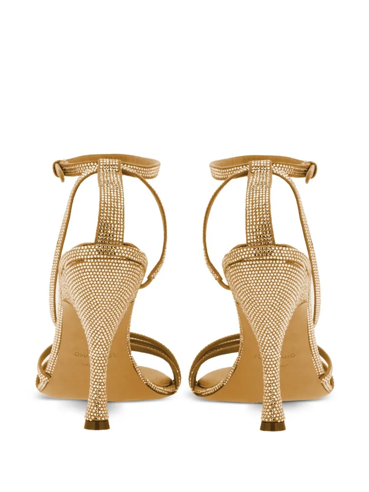 Ferragamo クリスタルエンブリッシュ レザーサンダル - 画像3