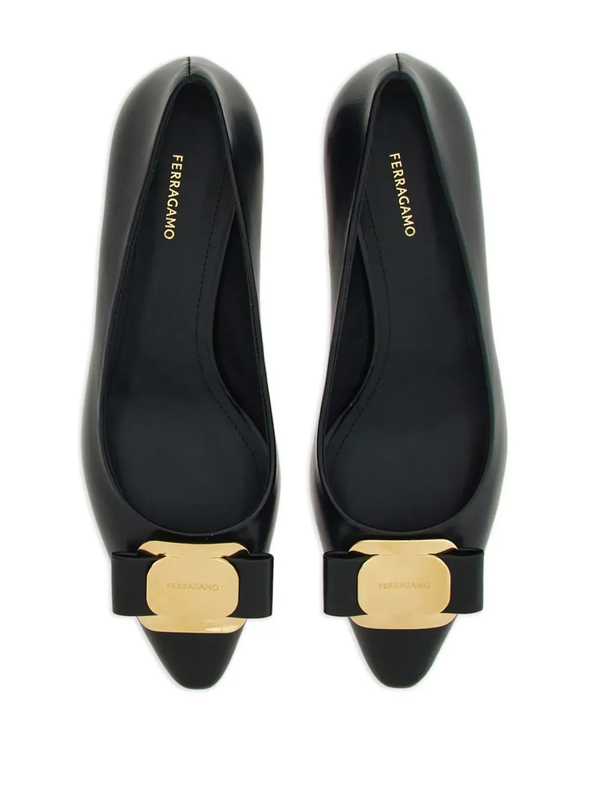 Ferragamo ニュー ヴァラ 40mm レザーパンプス - ブラック - 画像4
