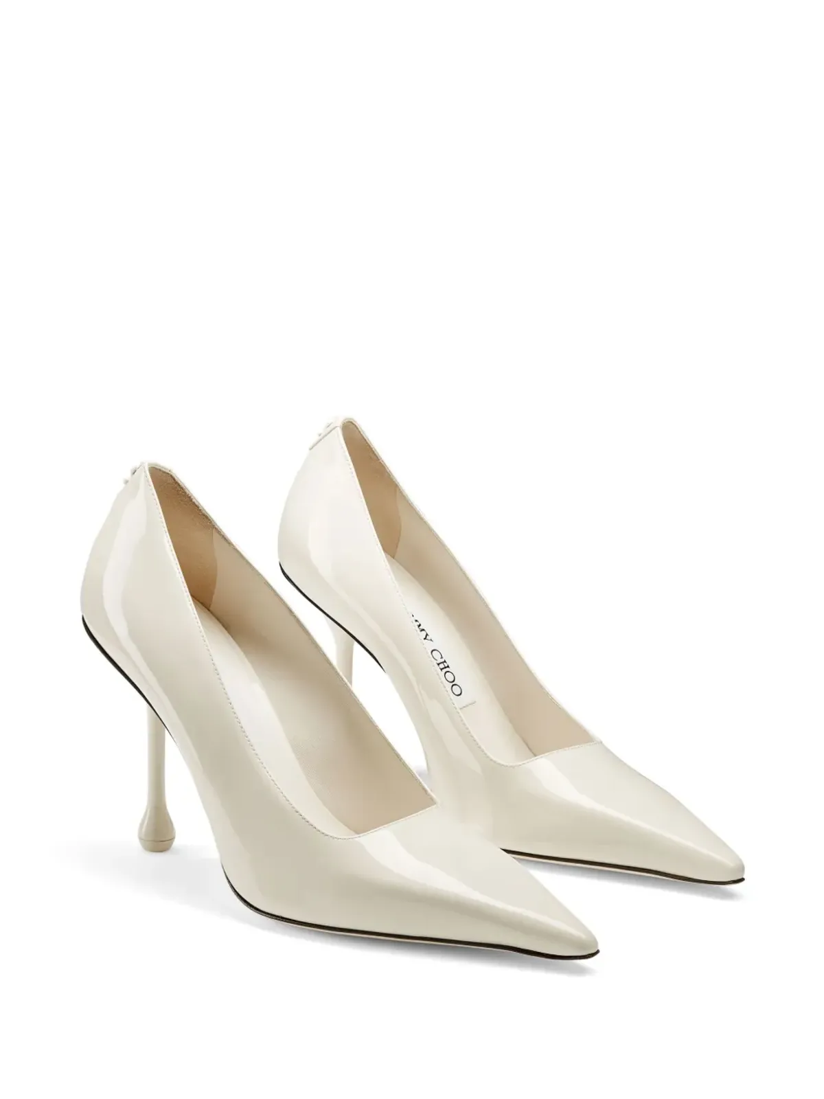 Jimmy Choo Ixia 95mm パテントレザー パンプス ホワイト - 画像2
