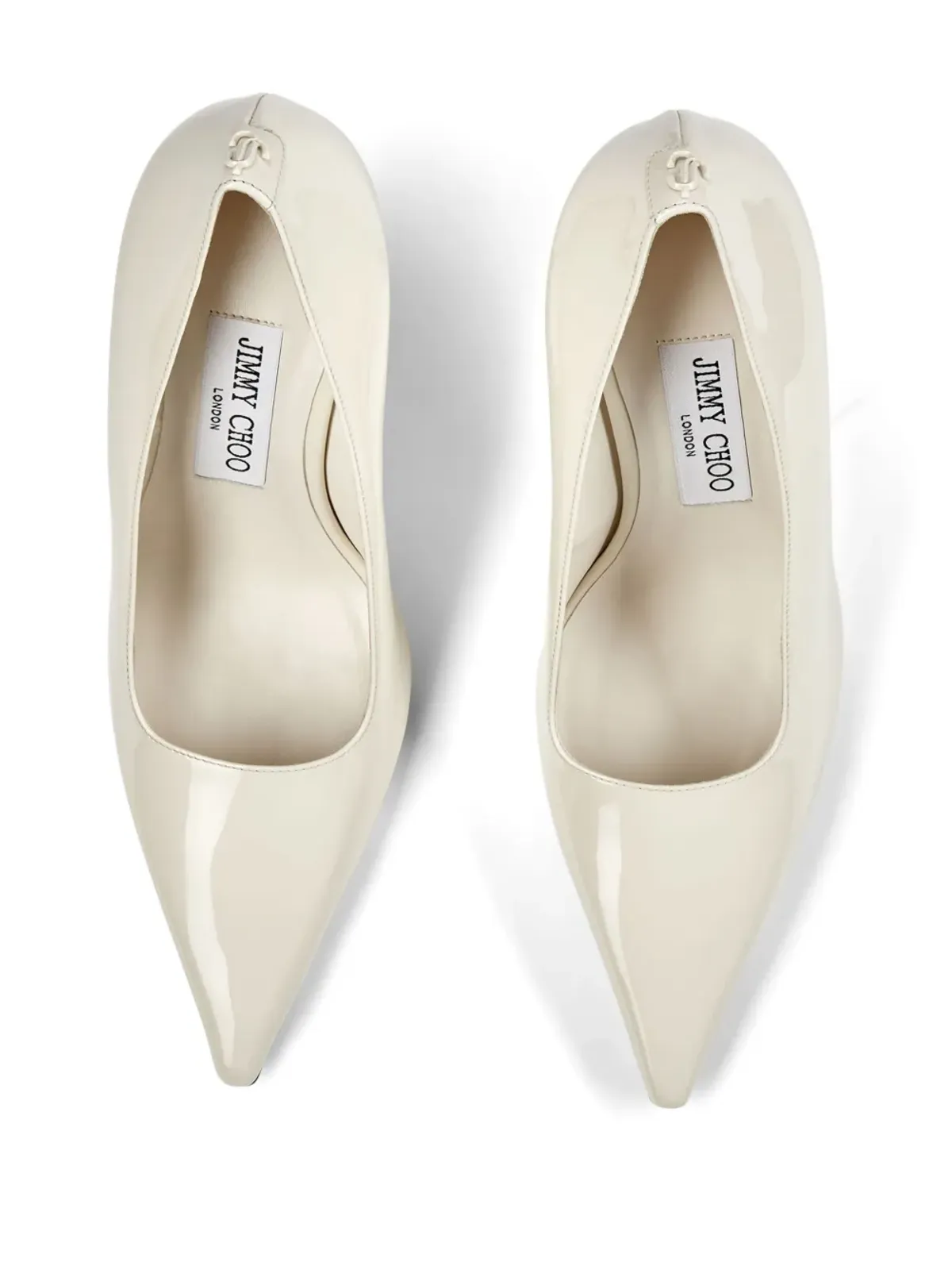 Jimmy Choo Ixia 95mm パテントレザー パンプス ホワイト - 画像4