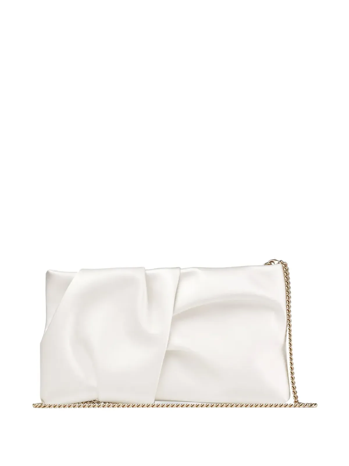Jimmy Choo ボニー ギャザード クラッチバッグ ホワイト - 画像3