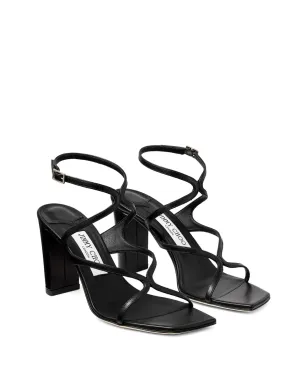 ビンテージ Jimmy Choo アジー 85mm ヒール レザー サンダル - ブラック - サムネイル2
