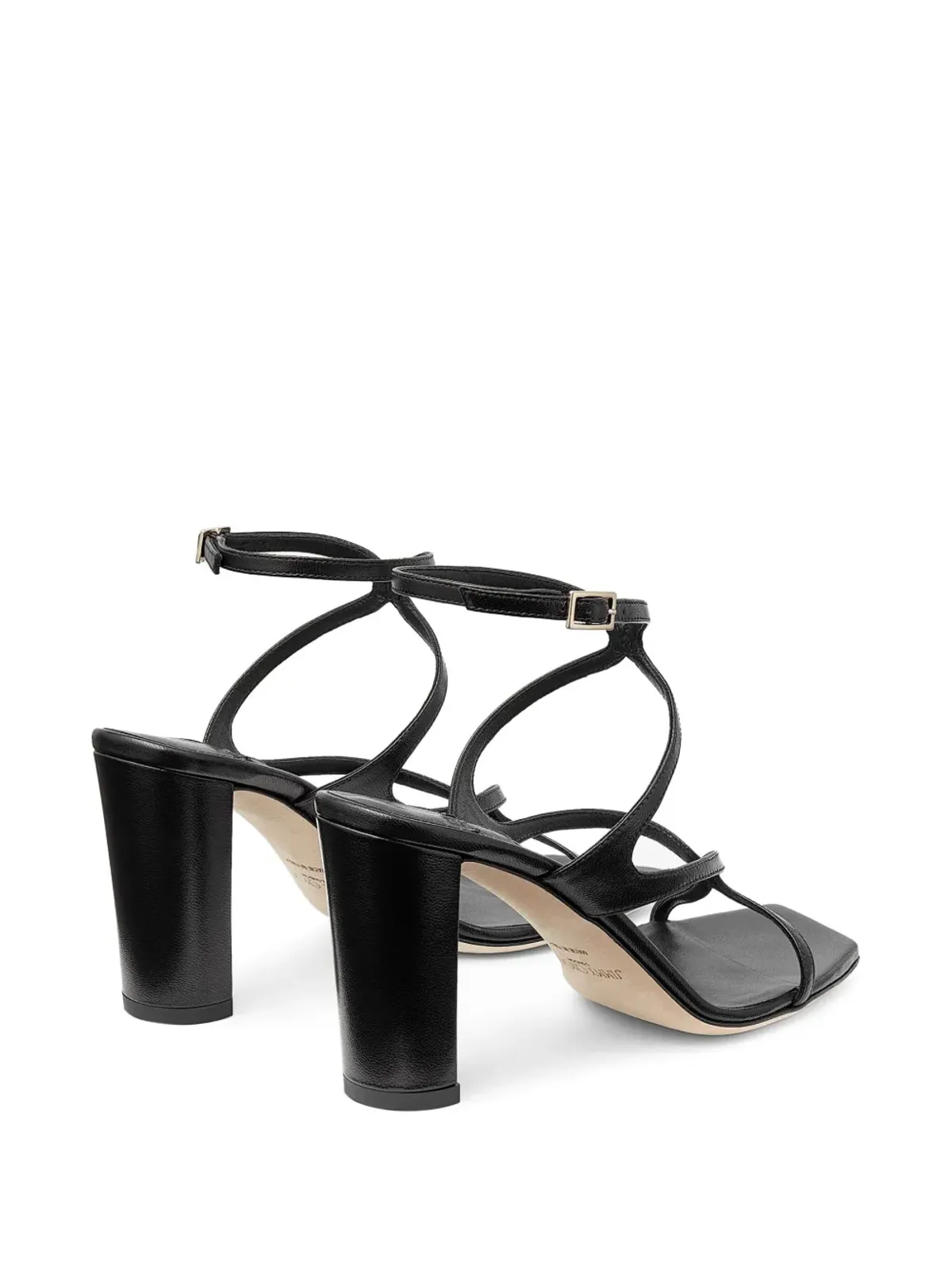 ビンテージ Jimmy Choo アジー 85mm ヒール レザー サンダル - ブラック - 画像3