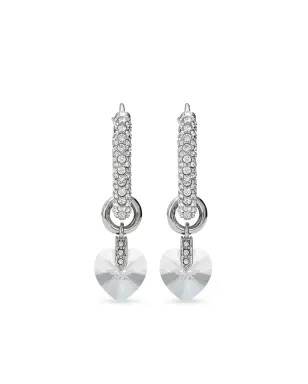 Jimmy Choo クリスタルハートのフープピアス - サムネイル1