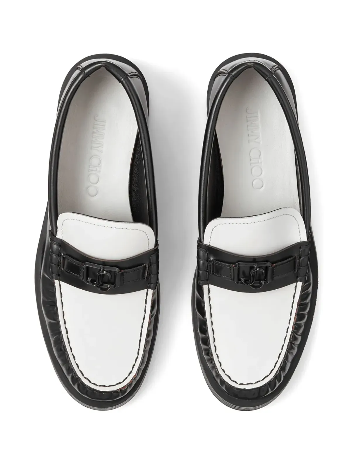 Jimmy Choo アディー ロゴプレート レザー ローファー ブラック - 画像4