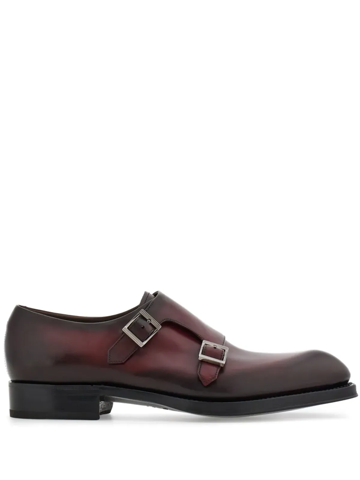 Ferragamo トラメッツァ ダブルモンクストラップ レザー モンクシューズ - レッド - 画像1