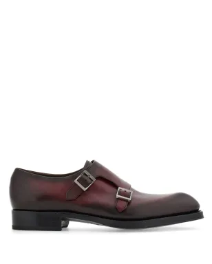 Ferragamo トラメッツァ ダブルモンクストラップ レザー モンクシューズ - レッド - サムネイル1