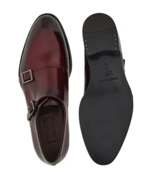 Ferragamo トラメッツァ ダブルモンクストラップ レザー モンクシューズ - レッド - サムネイル5