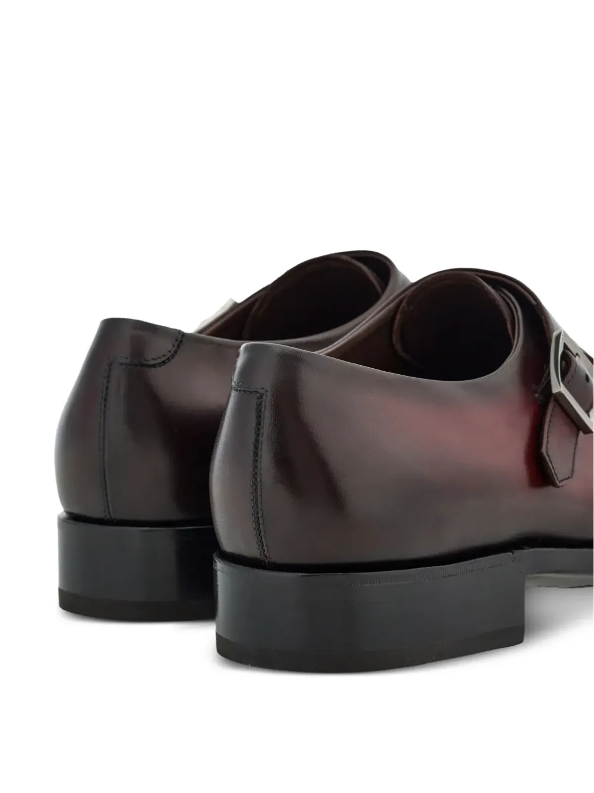 Ferragamo トラメッツァ ダブルモンクストラップ レザー モンクシューズ - レッド - 画像3