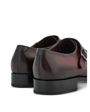 Ferragamo トラメッツァ ダブルモンクストラップ レザー モンクシューズ - レッド - サムネイル3