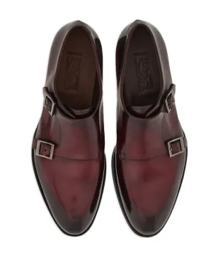 Ferragamo トラメッツァ ダブルモンクストラップ レザー モンクシューズ - レッド - サムネイル4