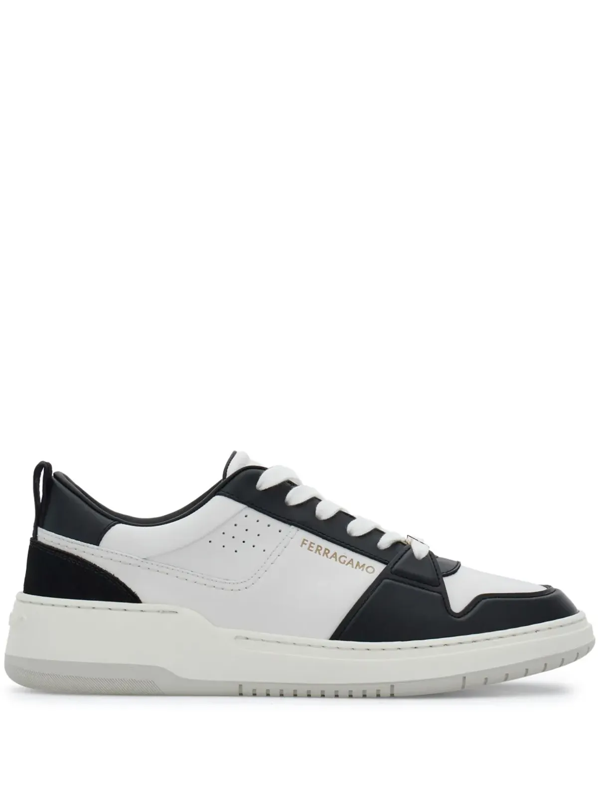 Ferragamo ツートーン レザー スニーカー ブラック - 画像1