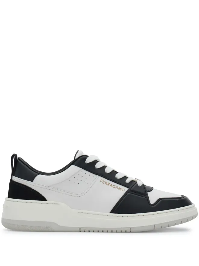 FERRAGAMO Ferragamo ツートーン レザー スニーカー ブラックの商品画像