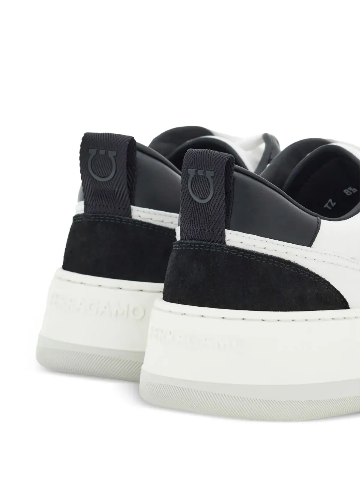Ferragamo ツートーン レザー スニーカー ブラック - 画像3