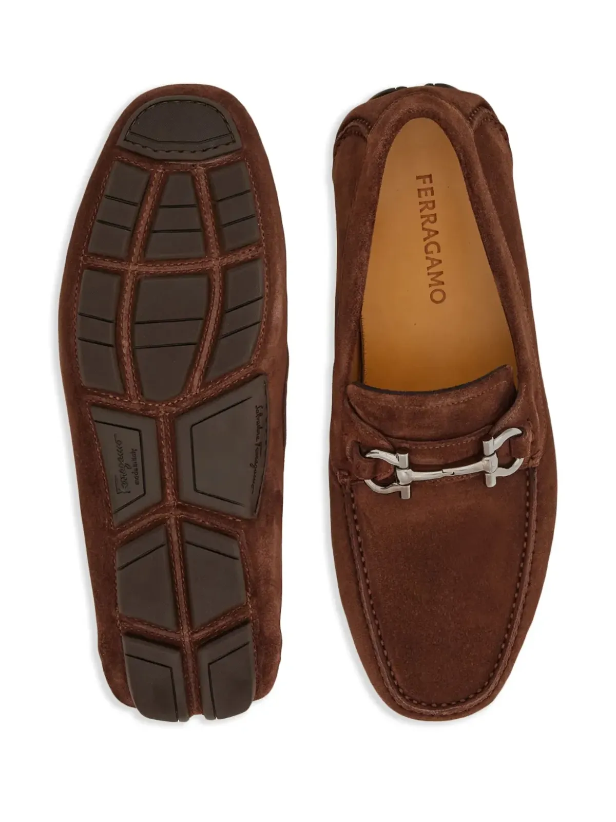 Ferragamo Gancini スエード ローファー - ブラウン - 画像5