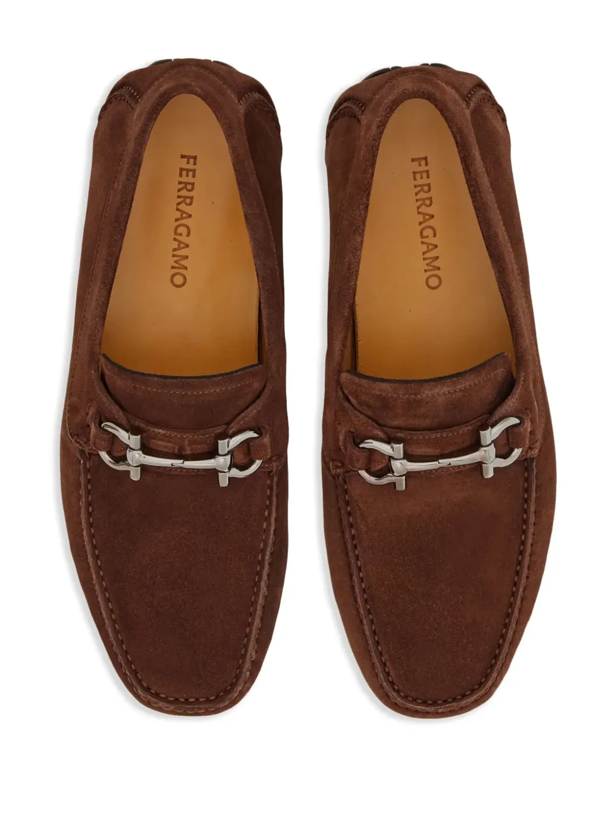 Ferragamo Gancini スエード ローファー - ブラウン - 画像4