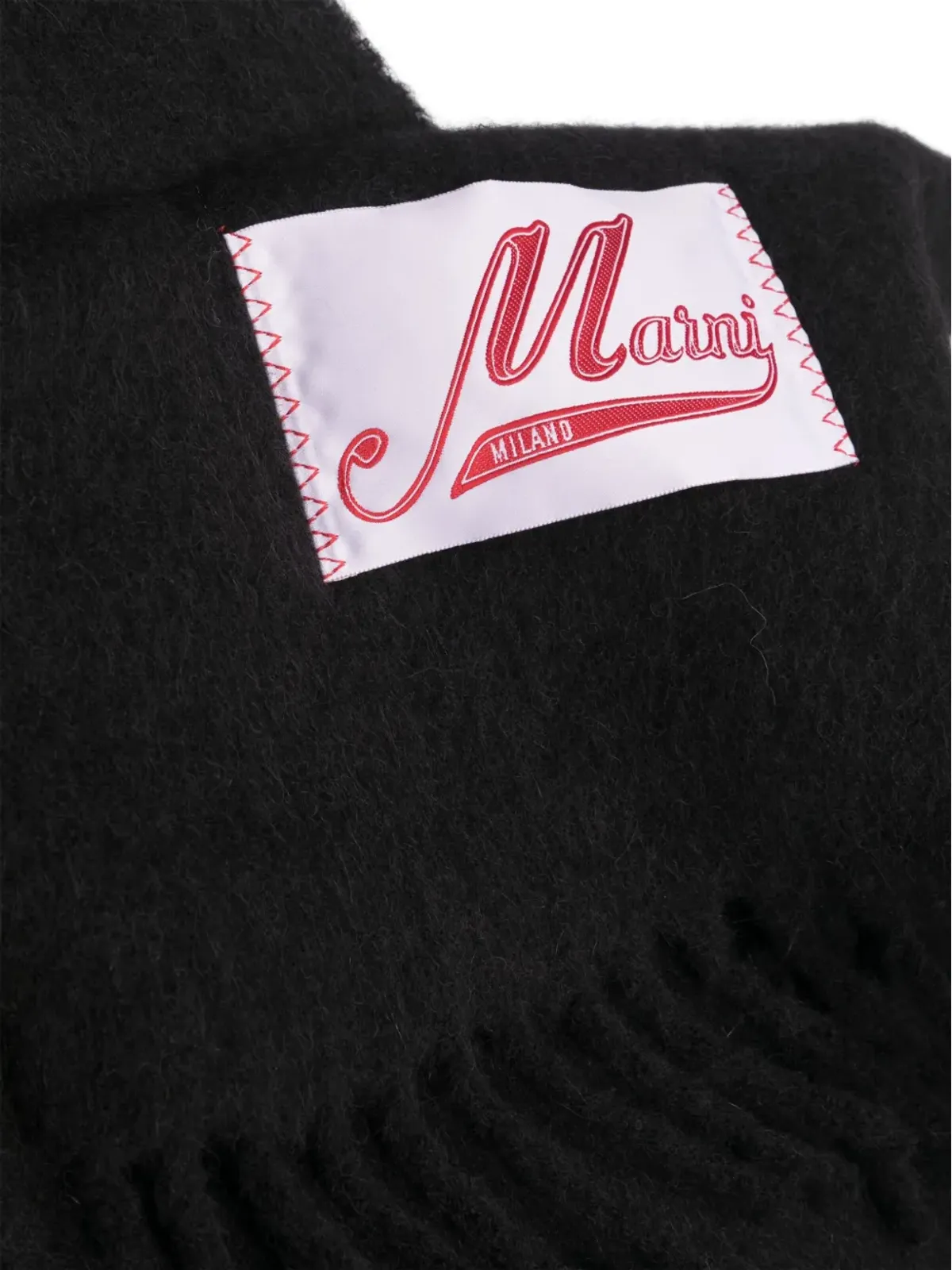 Marni ロゴパッチ ニットスカーフ - 画像3