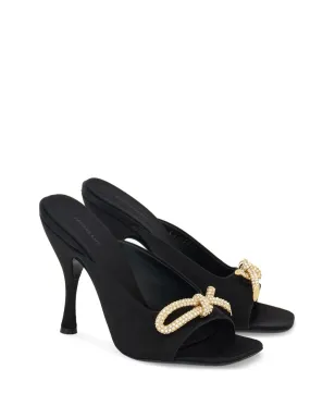 Ferragamo 105mm クリスタル装飾 ボウデザイン サンダル - ブラック - サムネイル2