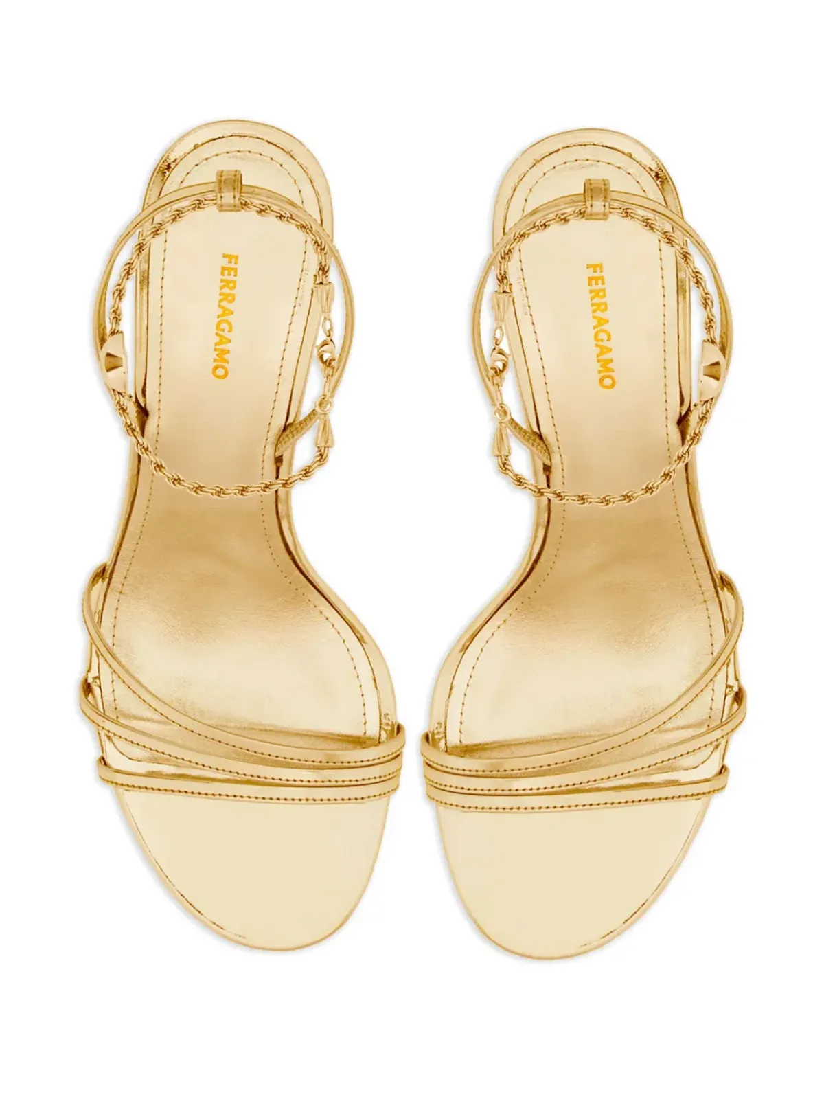 Ferragamo 70mm アンクルチェーン サンダル - ゴールド - 画像4