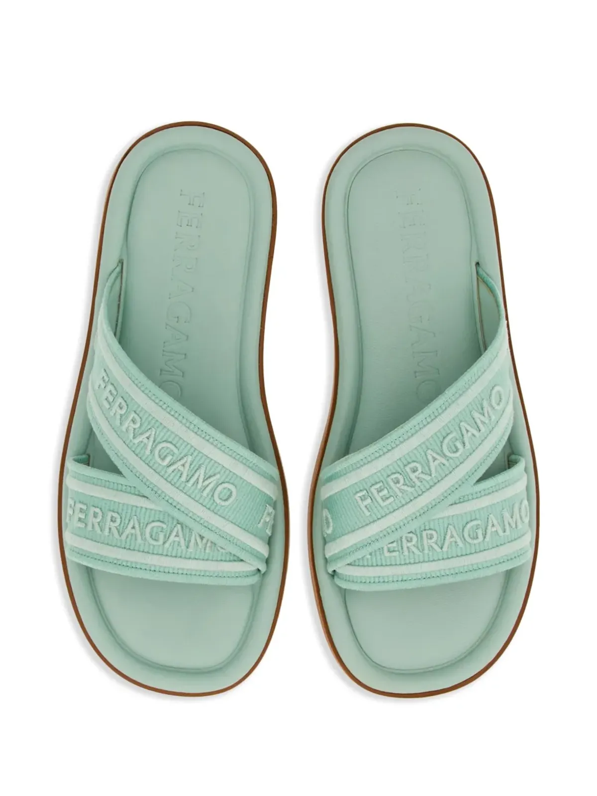 Ferragamo ロゴプリント ラウンドトゥ サンダル - 画像4