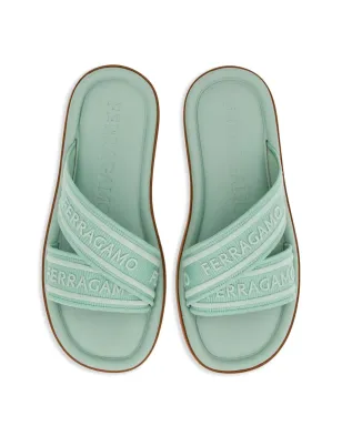 Ferragamo ロゴプリント ラウンドトゥ サンダル - サムネイル4