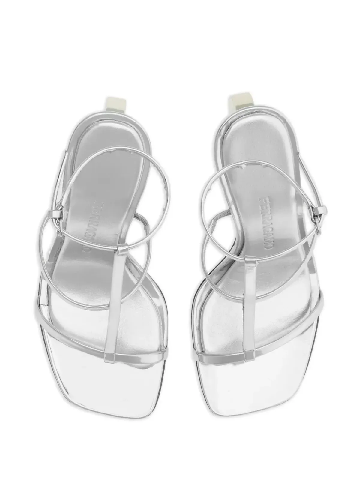 Ferragamo エリナ 105mm メタリック仕上げ サンダル - シルバー - 画像4