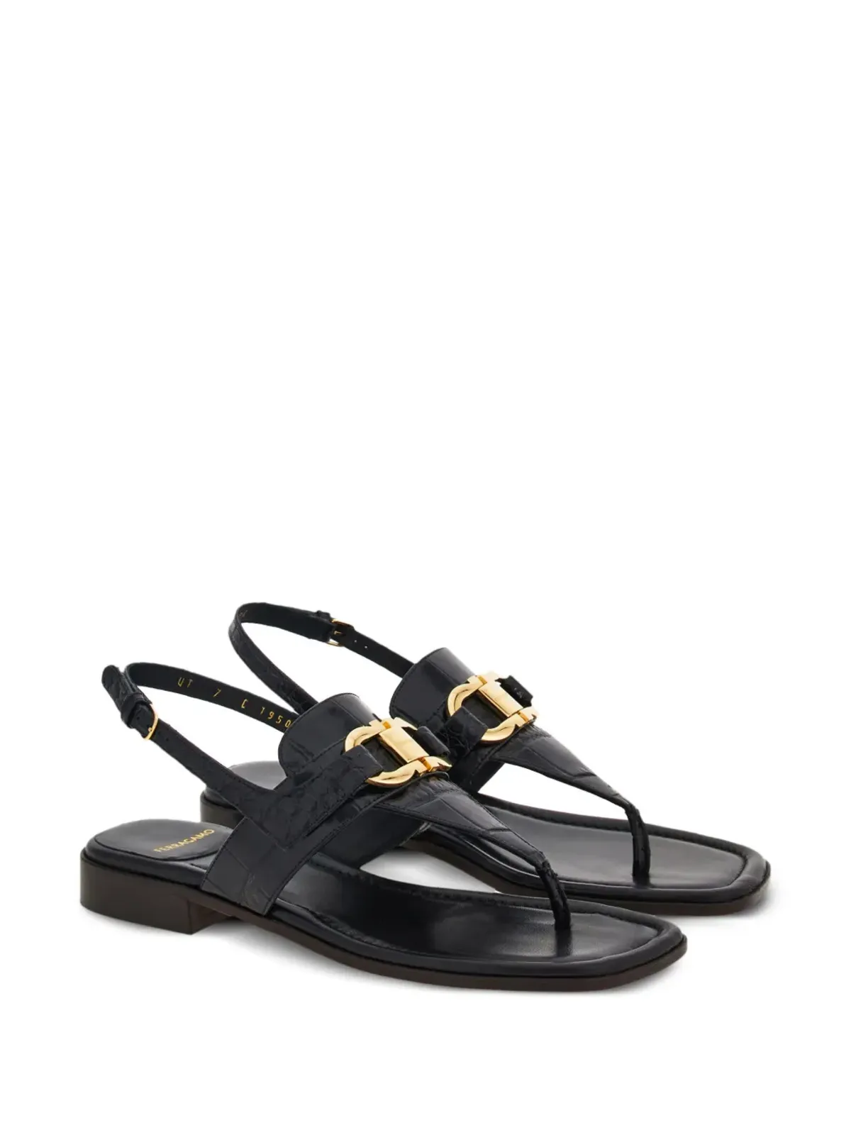 Ferragamo ガンチーニバックル レザー サンダル - 画像2