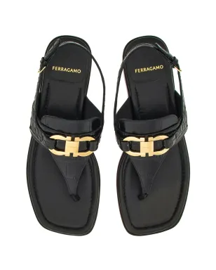 Ferragamo ガンチーニバックル レザー サンダル - サムネイル4