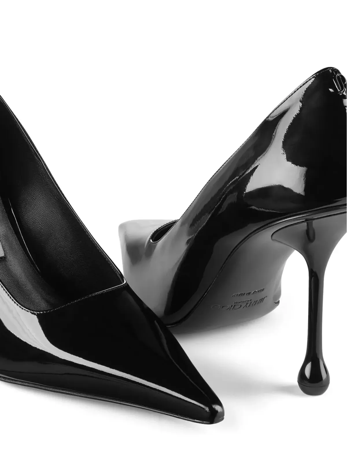 Jimmy Choo 95mm Ixia パテントレザー パンプス ブラック - 画像5
