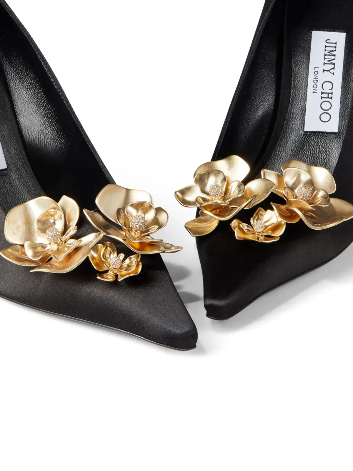 Jimmy Choo 95mm Ixia サテンパンプス（ブラック） - 画像5