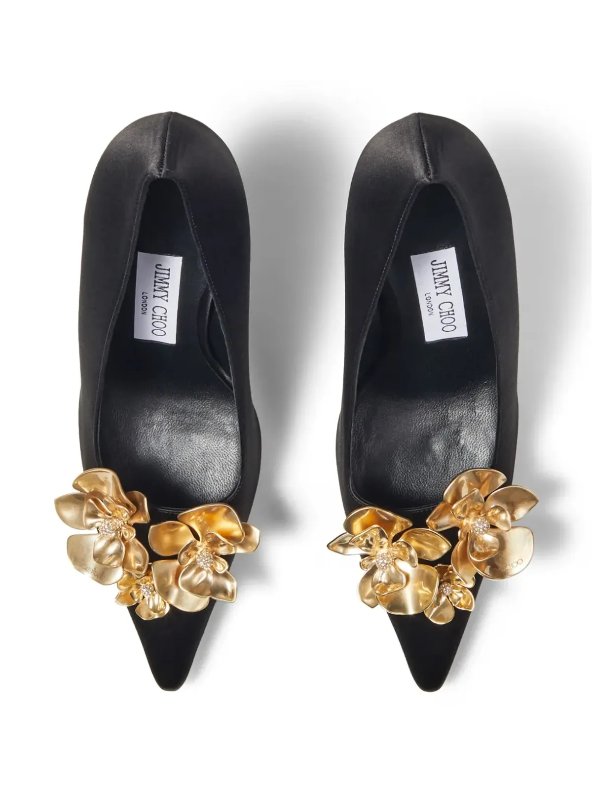 Jimmy Choo 95mm Ixia サテンパンプス（ブラック） - 画像4