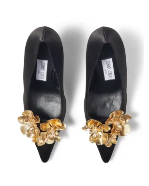 Jimmy Choo 95mm Ixia サテンパンプス（ブラック） - サムネイル4