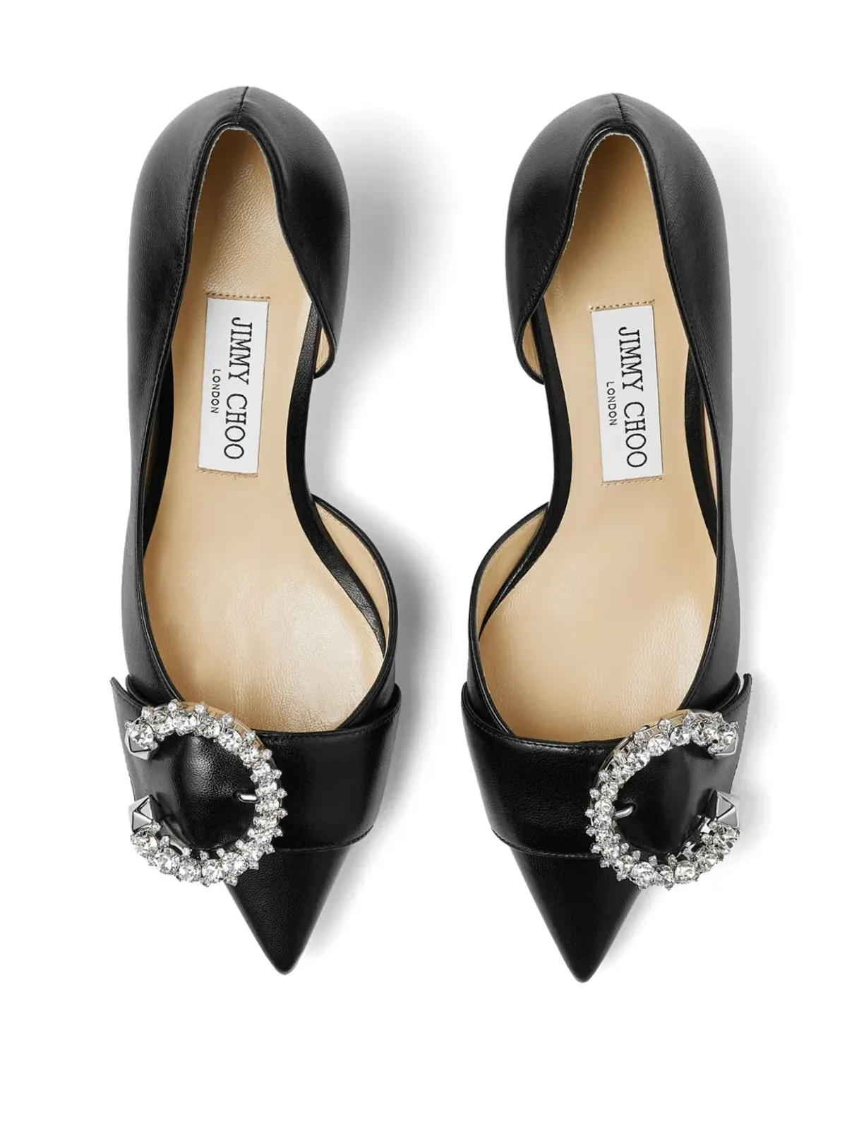 Jimmy Choo Melva Dorsay レザー パンプス ブラック - 画像5