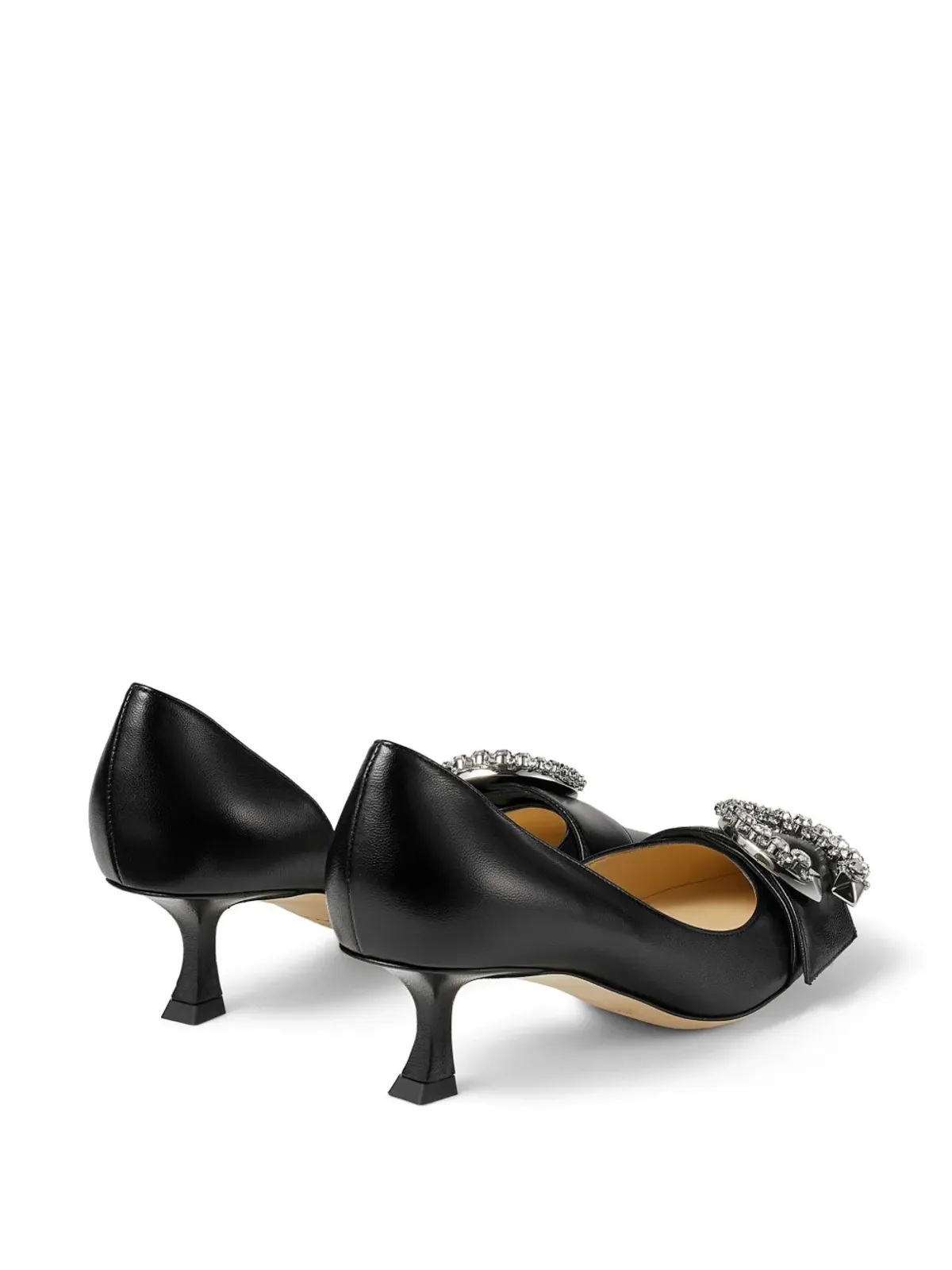 Jimmy Choo Melva Dorsay レザー パンプス ブラック - 画像3