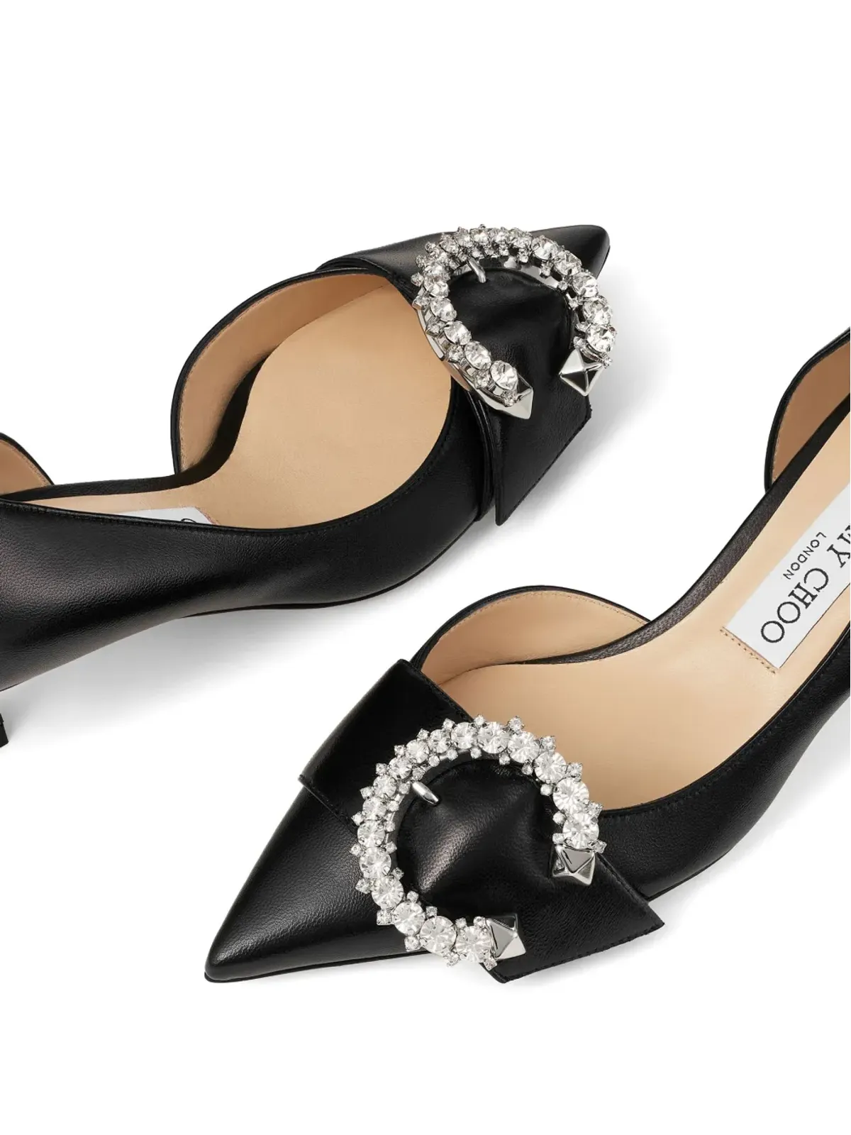 Jimmy Choo Melva Dorsay レザー パンプス ブラック - 画像4