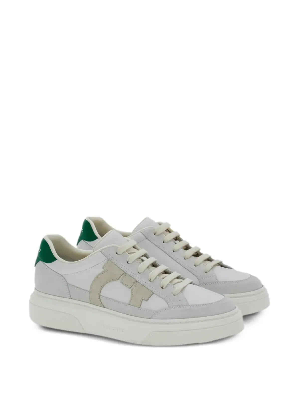 Ferragamo Gancini-patch カーフスキン スニーカー - ホワイト - 画像2