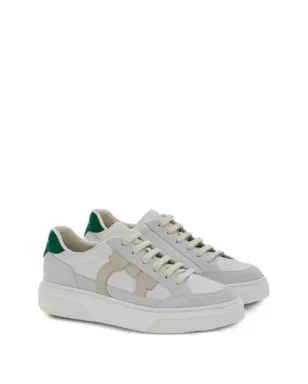 Ferragamo Gancini-patch カーフスキン スニーカー - ホワイト - サムネイル2