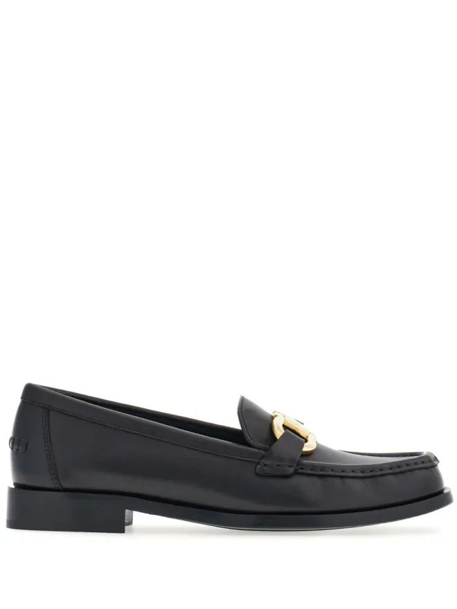 FERRAGAMO Ferragamo ガンチーニプレート付き レザー ローファーの商品画像