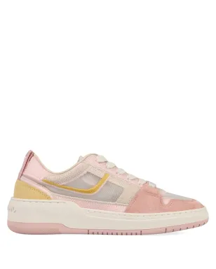 Ferragamo メッシュスエード レースアップ スニーカー ピンク - サムネイル1