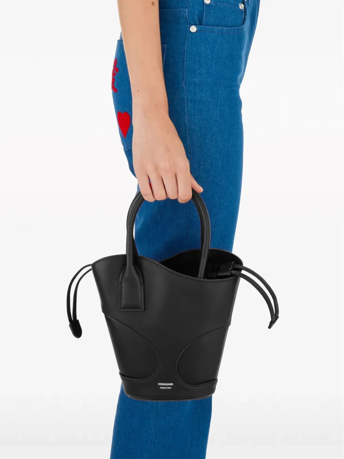 Ferragamo ロゴプリント カットアウト トートバッグ - ブラック - 画像2