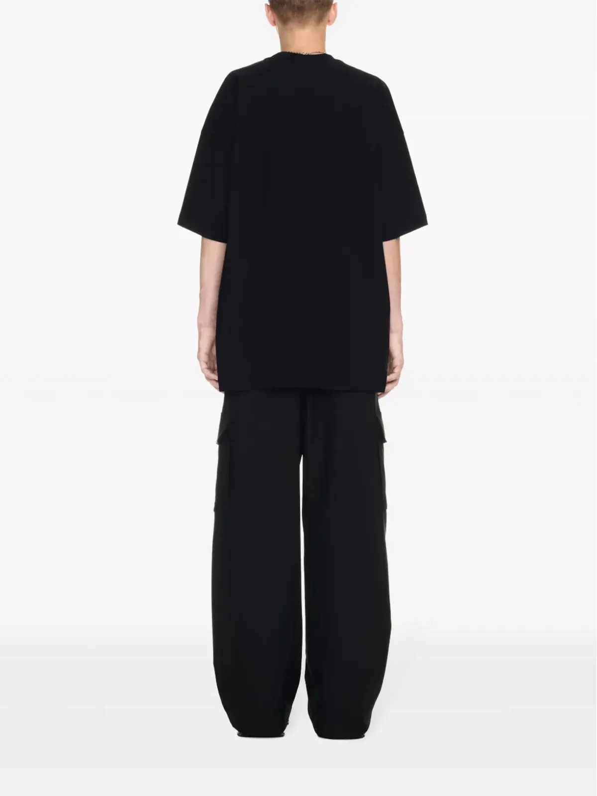 Off-White アイロニック・クォート・プリント コットン Tシャツ ブラック - 画像4