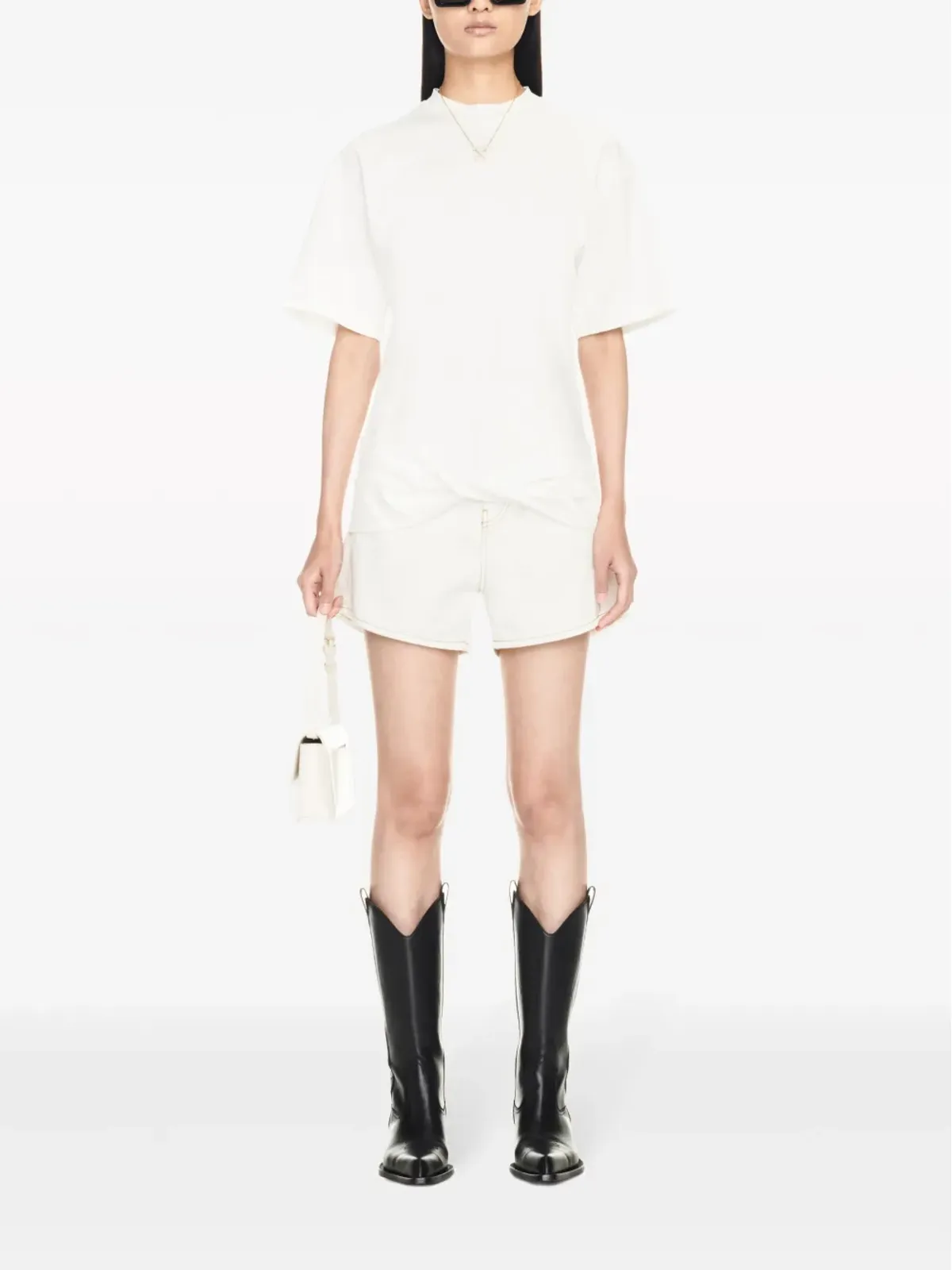 Off-White アローズモチーフのツイストコットンシャツ - 画像2