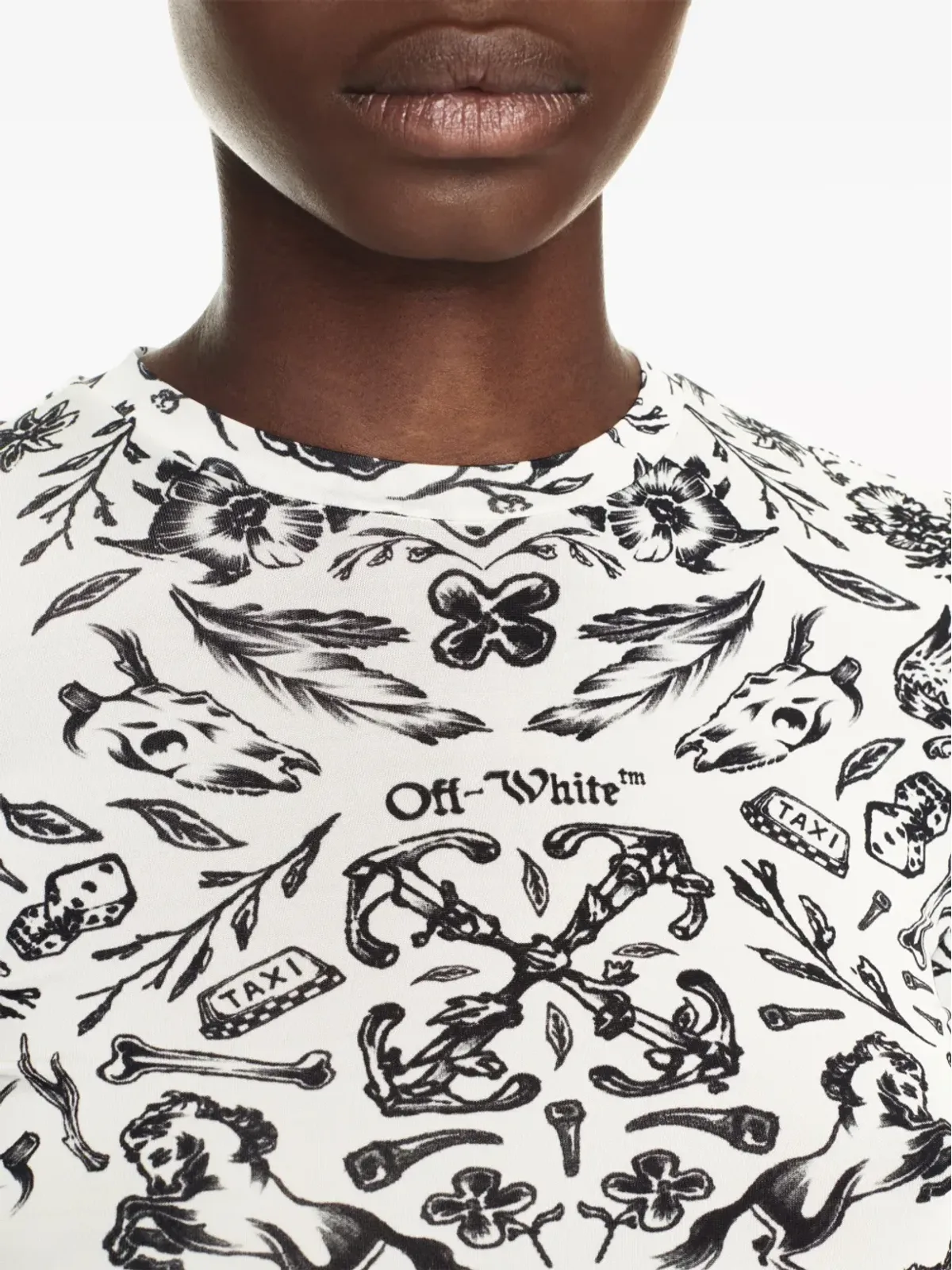 Off-White タトゥー柄プリント Tシャツ - 画像5