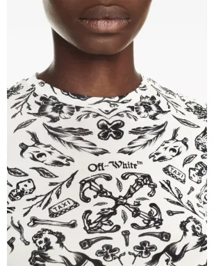 Off-White タトゥー柄プリント Tシャツ - サムネイル5